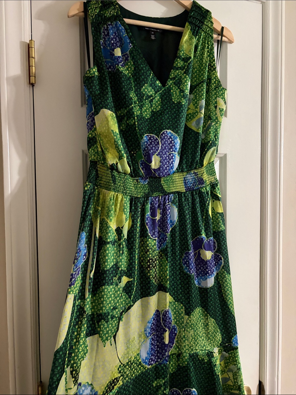 White House Black Market Green Floral High Low Midi Dress NWOT - Picture 6 of 9